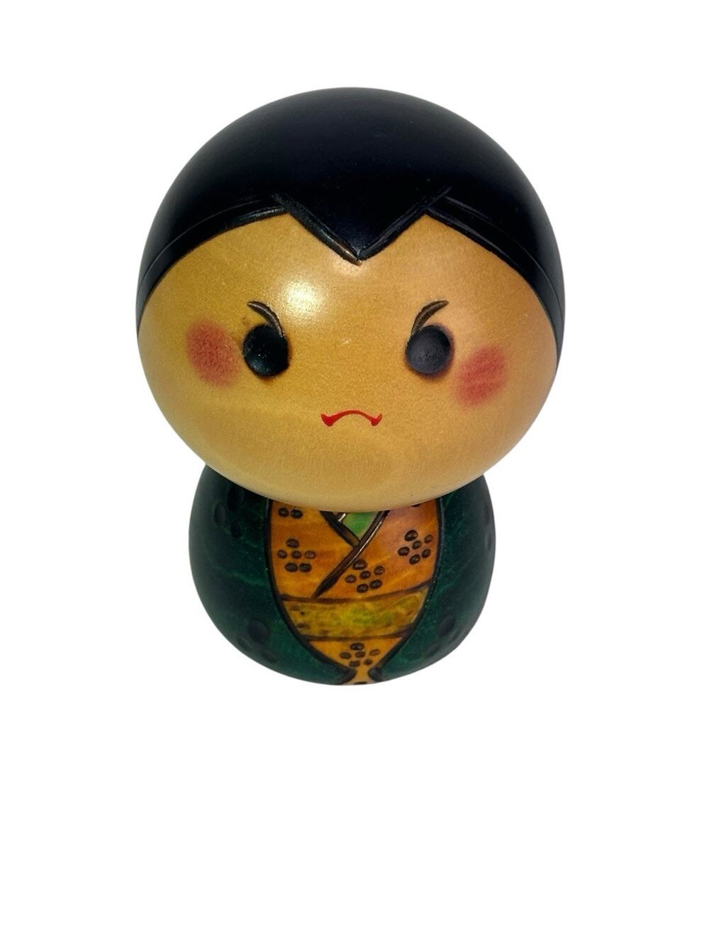 Kokeshi Traditionally Wood Doll Japan Signed 4 In Tall